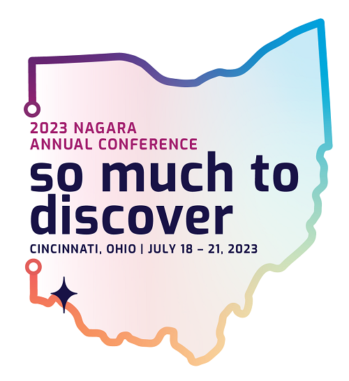 Rainbow-colored 2023 Annual Conference Logo: So Much to Discover